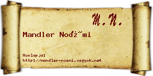 Mandler Noémi névjegykártya